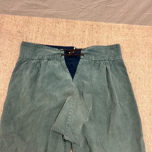 Vintage Corduroy Front Flap Pants Mens 32x30 Green 1980s USA Amish Patchwork - Picture 7 of 10