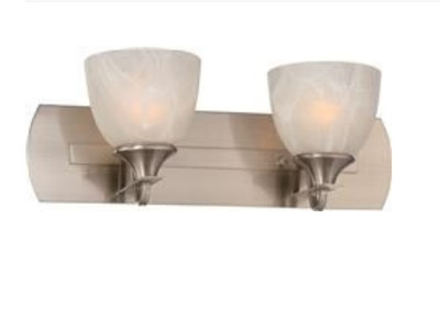Monument 2-light Vanity Fixture - Brushed Nickel: 22''W x 7.75''D x 8.25''H