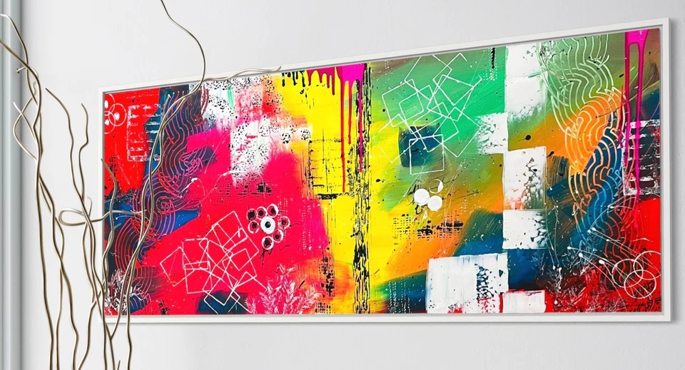 Large Modern Abstract Painting Original Art Canvas 50x120cm Ready to hang - Bild 4 von 4