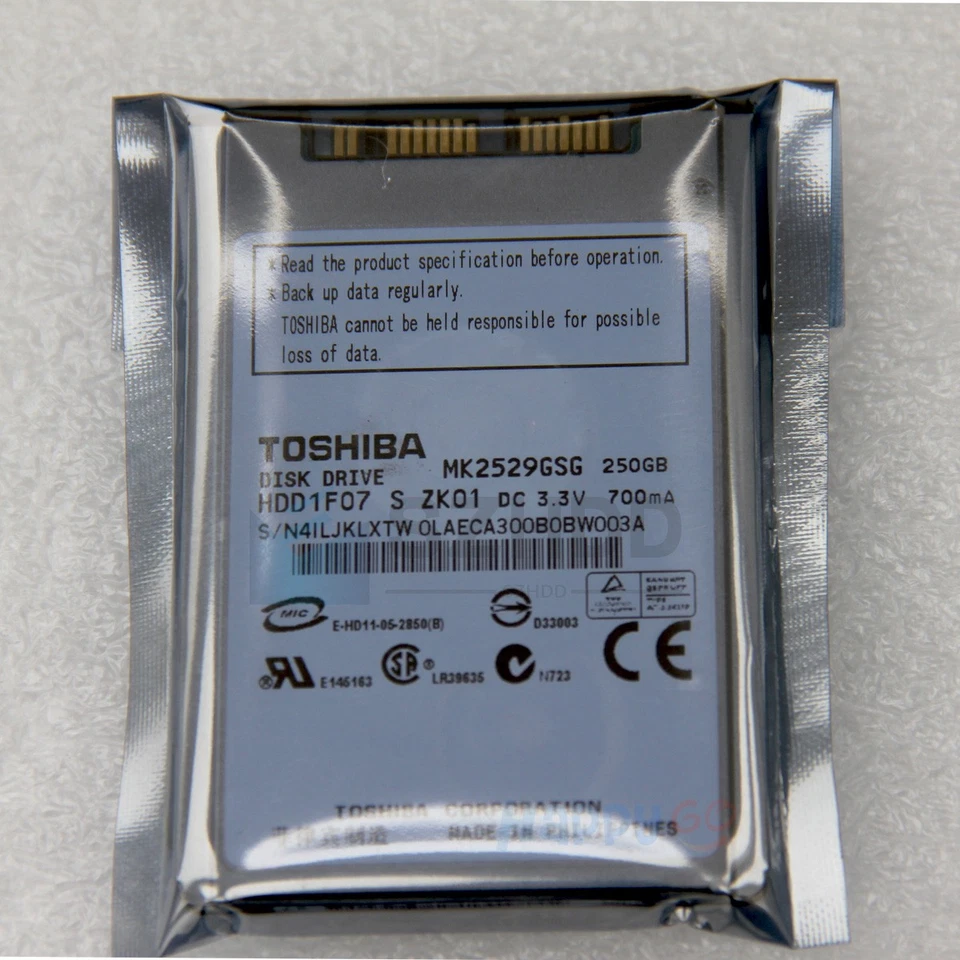 1.8" MK2529GSG 250GB Hard Disk Drive Micro SATA 5400RPM 8 MB HDD1F07 For Laptop - Image 2 of 4