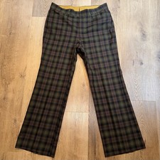 Vintage Bell Bottom Pants Mens 36 31 Wool Plaid Disco MCM Nik Flare Leg 60s 70s