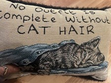 "No Outfit Is Complete Without Cat Hair" Small 11" x 8" Cat Lovers Gift Pillow
