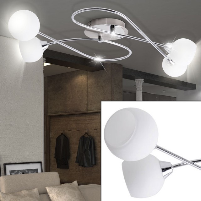 Buromobel Glas Kugel Design Decken Leuchte Wohn Schlaf Zimmer Beleuchtung Spot Lampe Weiss Buro Schreibwaren Buromobel