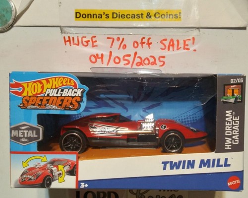 NEU! HOT WHEELS PULL-BACK SPEEDERS 1:43 METAL RED TWIN MILL! SELTEN RARITÄT - LETZTE!