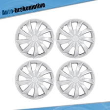 4X 16 Inch Universal Hub Caps Silver Plastic Fits R16 Tire & Rim Wheel Cover Kit