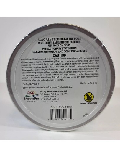 Salvo Flea & Tick Collar For Small/Medium Dog Neck Up To 20" 12 Month Protection - Picture 2 of 3