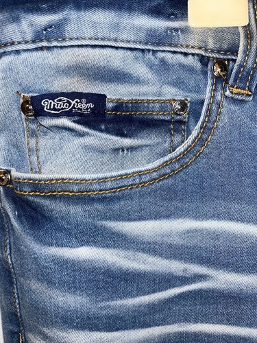 Jeans Mackeen Hombres 42x32 Nite Market Botón Mosca Denim Calaveras Llamas Mohawk - Imagen 7 de 13