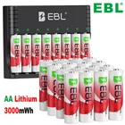 EBL 3000mWh 1.5V AA Li-ion Rechargeable Batteries /Optional  Charger 1600 Cycles