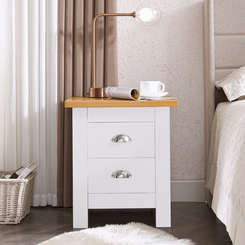 Mesita de noche de almacenamiento mesita de noche de madera mesa auxiliar muebles de dormitorio hogar - Imagen 3 de 33