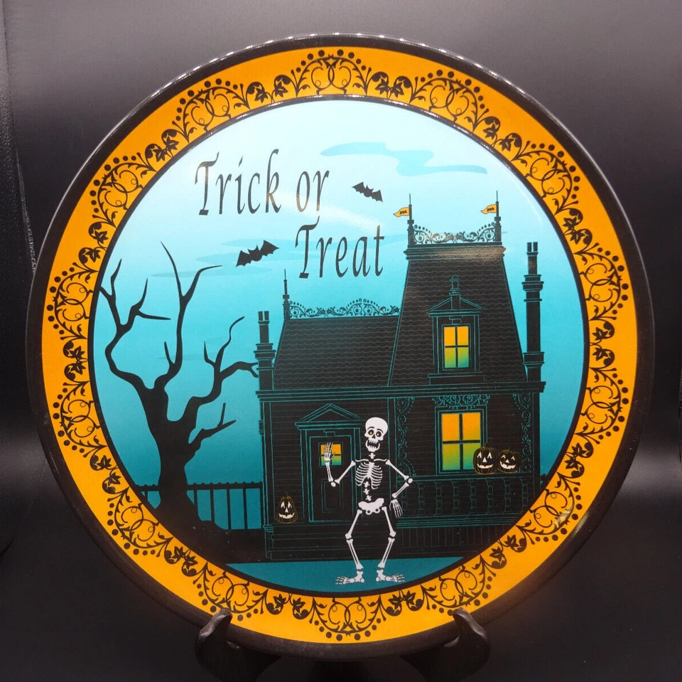Lot of 2, Halloween Plastic 10" Tray & 13.5" Platter Party - Image 2 of 4