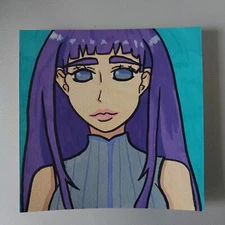 Sindy Fuhr Acrylic Painting Hand Made Modern Naruto Pop Art Title Hinata A1