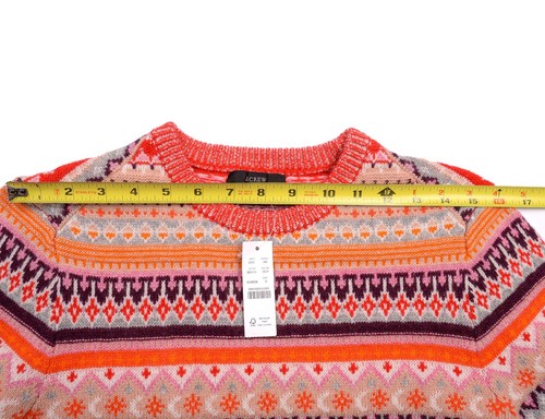 Neu mit Etikett J. Crew Pullover Fair Isle Lammwollmischung Cropped Sweater BD415 Damen Small - Bild 14 von 17