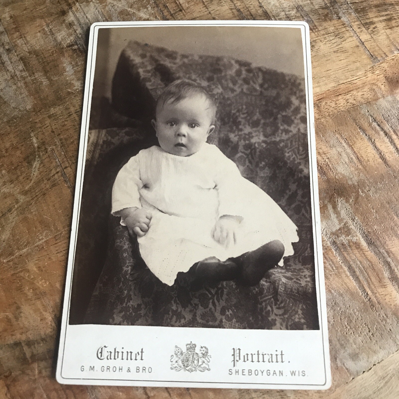 Antique Vtg Rare Wisconsin Child Cabinet Photo Card Collectable Portrait