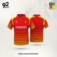 2019 Zimbabwe Cricket Polo Shirt – World Cup Retro Champion – UK seller