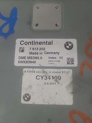 10-16 BMW 550i 535 ECU CAS Engine Computer Module Switch Key Set 