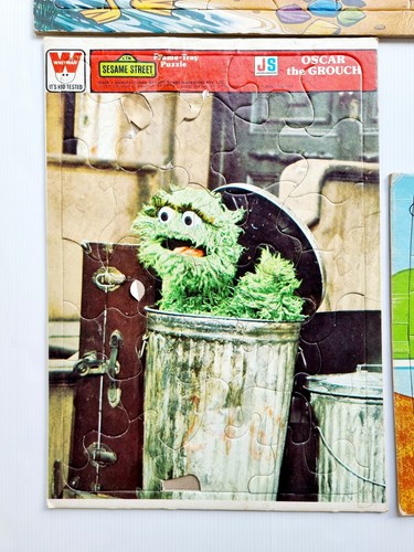 Vintage Tray Puzzles Disney PLUTO The FLINTSTONES Sesame Street OSCAR THE GROUCH - Picture 5 of 5