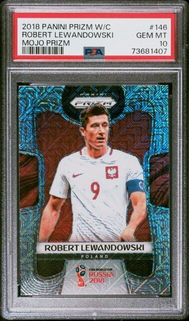 2018 Panini Prizm World Cup Mojo Prizm Robert Lewandowski 146 PSA 10 Gem Mint