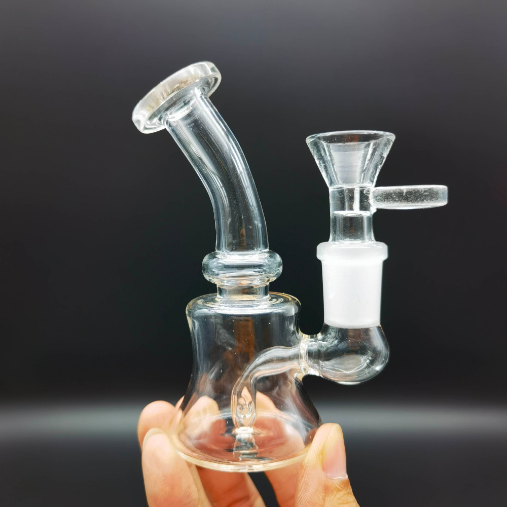 4.5 Mini Clear Glass Bong Smoking Water Pipe Hookah Bubbler Hand Pipes. Available Now for 12.99
