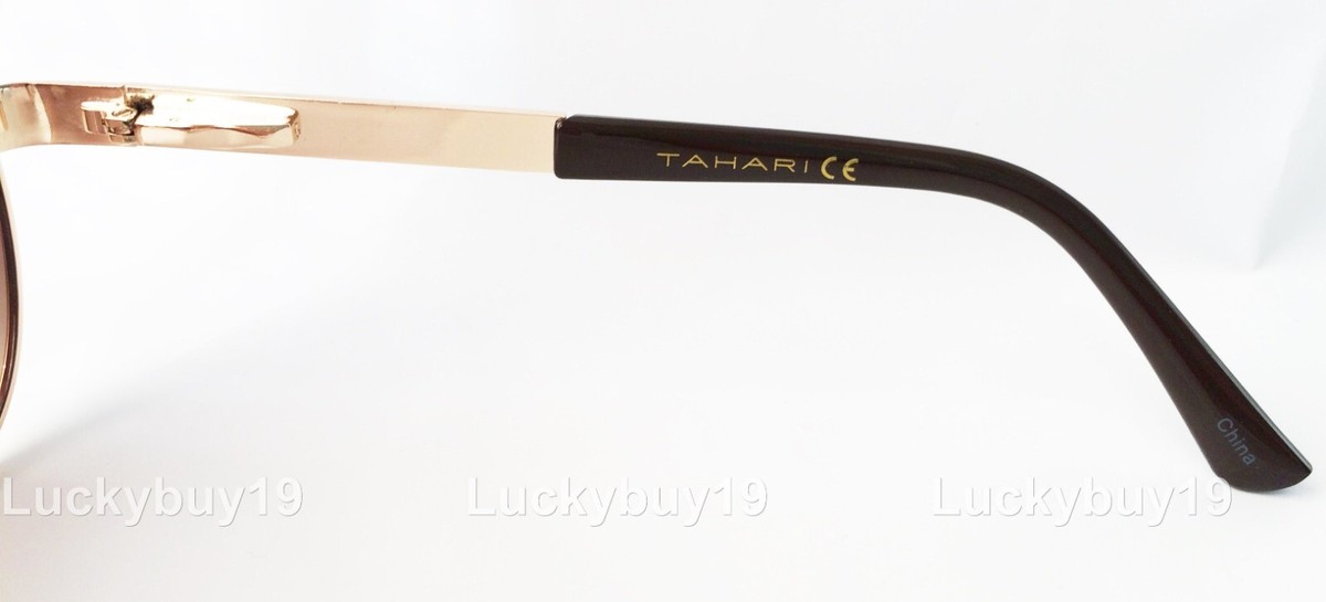 NWT TAHARI TH527 Brown Gold Aviator Authentic Sunglasses  display picture 3