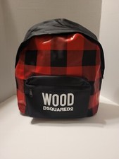 Wood Dsquared2 Backpack Black & Red Plaid Uni...