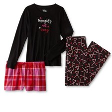 Womens Winter Pajamas Size Small-Large Cotton Top,Shorts,Pants Set Heart/Candy