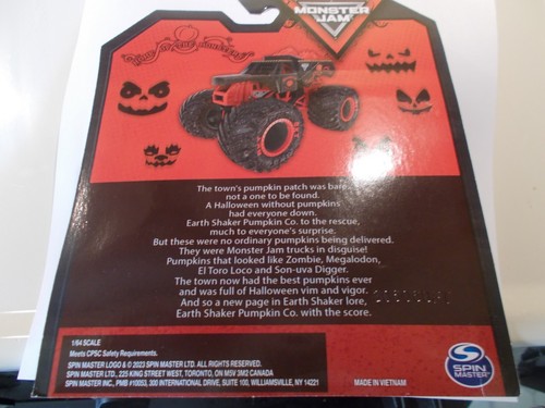 2023 Halloween Monster Jam PUMPKIN EARTHSHAKER LIMITED 1/5000 IN STOCK SHIP NOW - Picture 9 of 9