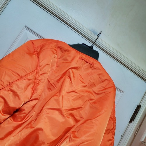 Alpha Industries Jacket Men Larggge Black Orange MA 1 Bomber Flight MIL-J-82790J - Picture 18 of 22