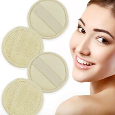 4 EXFOLIATING FACE WASH PADS Reusable Cleansing Makeup Remover Eco Facial Loofah