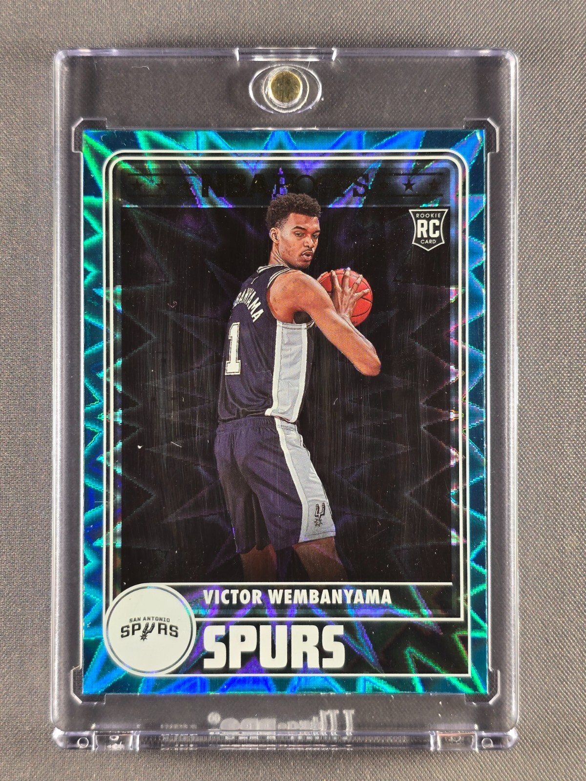 2023-24 Panini NBA Hoops #298 Victor Wembanyama Teal Explosion Rookie Card RC