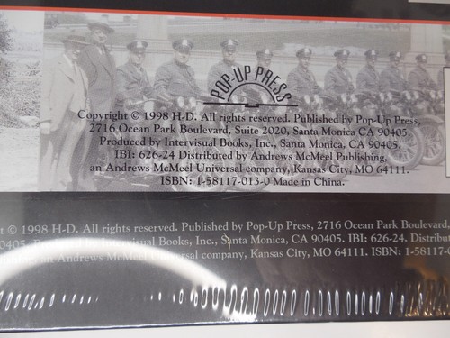 Harley Davidson Book 1998 Pop Up Three Dimensional Tribute to an American Icon - Picture 4 of 9