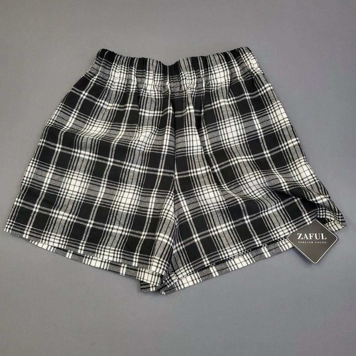 Plaid shorts best sale womens high waisted