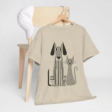 Playful Pet Portrait Tee, Dog and Cat Design, Gift for Pet Lovers, Animal
