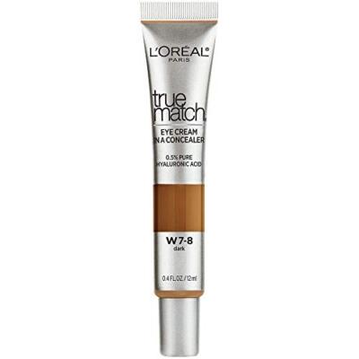 L Oréal Paris True Match Eye Cream in a Concealer, Dark W7-8, 0.4 fl. oz.
