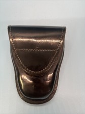 Vintage Don Hume Hand Cuff Case High Gloss Black Leather