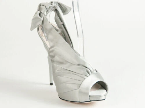 Sandales supérieures Christian Dior gris satin neuves UE 38,5 US 8,5