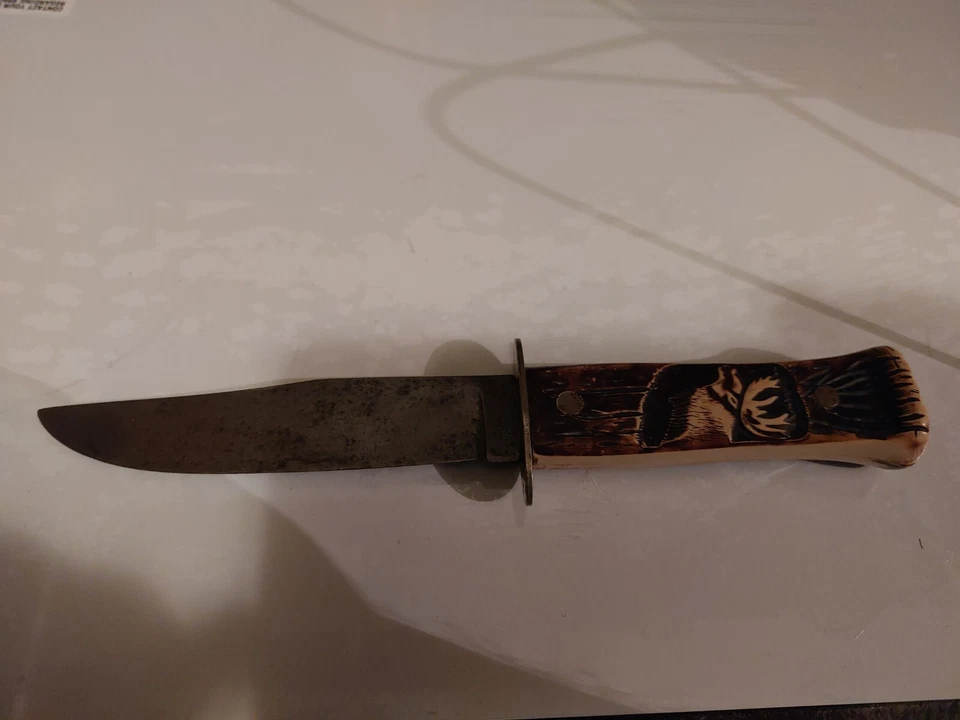 Cuchillo de caza Colonial Prov EE. UU. hoja fija ciervo buck mango de mago Foto 2 de 4