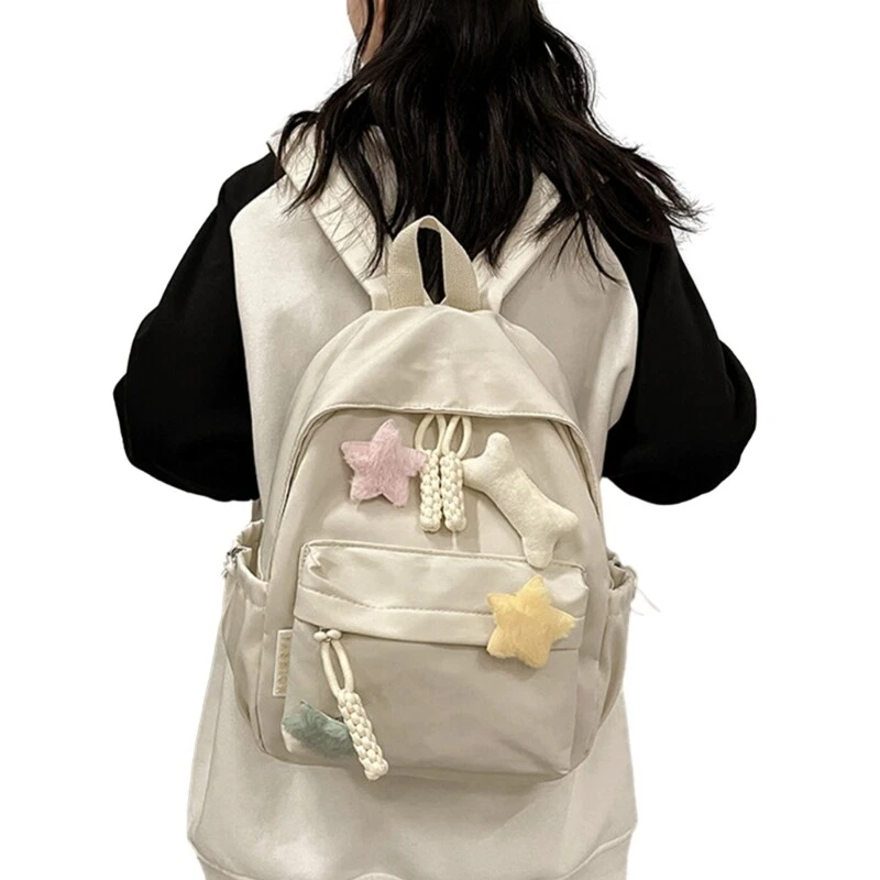 Double Strap Shoulder Bag for Student Backpack Lightweight School Bag Rucksack