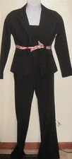 3 pcs Studio Y juniors 7 / 8 black pants & jacket tank top set outfit LOT j110