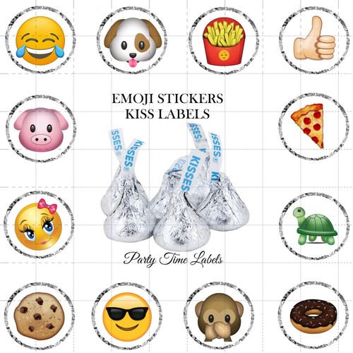 108 Emoji Stickers Hershey Kiss Labels Party Favors eBay