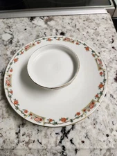 rare Tressemann & Vogt T&V Limoges antique Tiered Caviar Server Dish floral