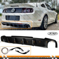 For 2013-2014 Ford Mustang Gt V6 Ampp Competition Style Matt Black Rear Diffuser