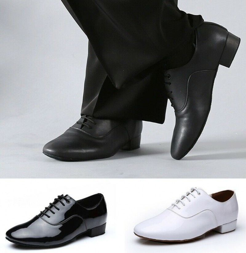Niños Hombres Salón Latino Tango Jazz Salsa Tacón Bajo Moderno Zapatos de Baile con Cordones