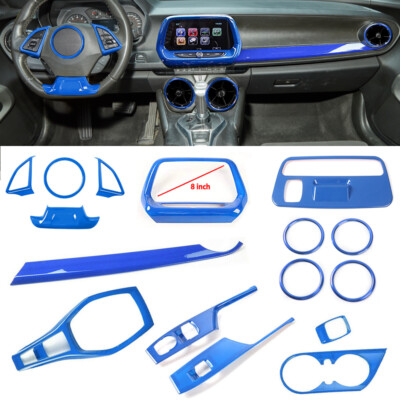 16x Blue Inner Set Panel Decoration Cover Trim Bezels Kit for Chevy Camaro 2017+