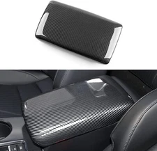 Gloss Carbon Fiber Print Center Armrest Box Lid Panel Cover ABS Fits 22-25 Civic