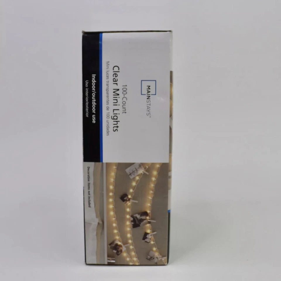 Mainstays 100 Count Clear Mini 22 Foot String Lights Indoor Outdoor - Set Of 10 - Image 4 of 4