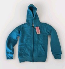 KIDS SEVEN APPAREL THICK SHERPA LINED HOODED JACKET TEAL ZIP FRONT POCKETS XL
