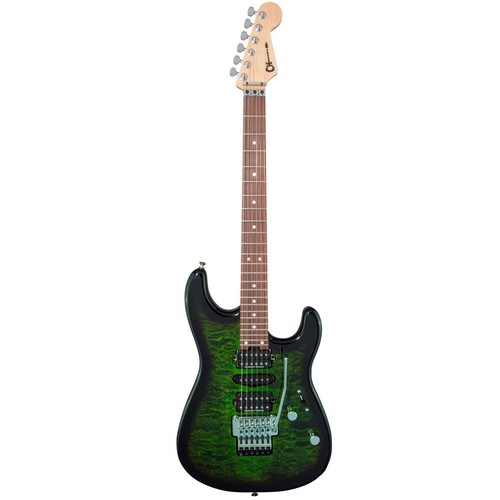 Charvel MJ San Dimas Style 1 Electric Guitar, Transparent Green Burst