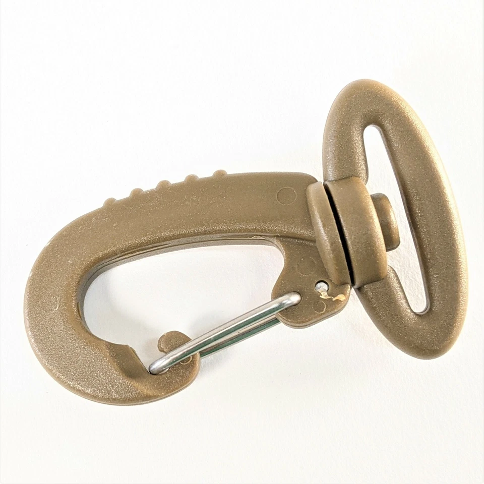 (Paquete de 25) Mosquetón de nailon metálico giratorio/interbloqueante 1" (25 mm) HECHO en EE. UU. Foto 4 de 4