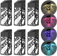 Solar Fence Lights Wall Light Outdoor Waterproof Outdoor Garden Backyard[6 Pack]