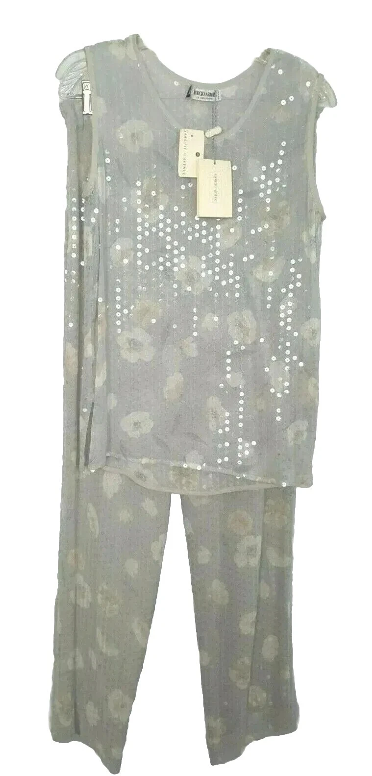 Giorgio Armani — Giorgio Armani 6 S Saks Evening Silk y Blue Pants Suit FREE $595 Top M $1175